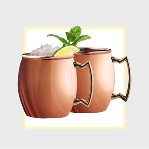 NWOT Set of Two Silver One Intl Copper Moscow Mule Mugs